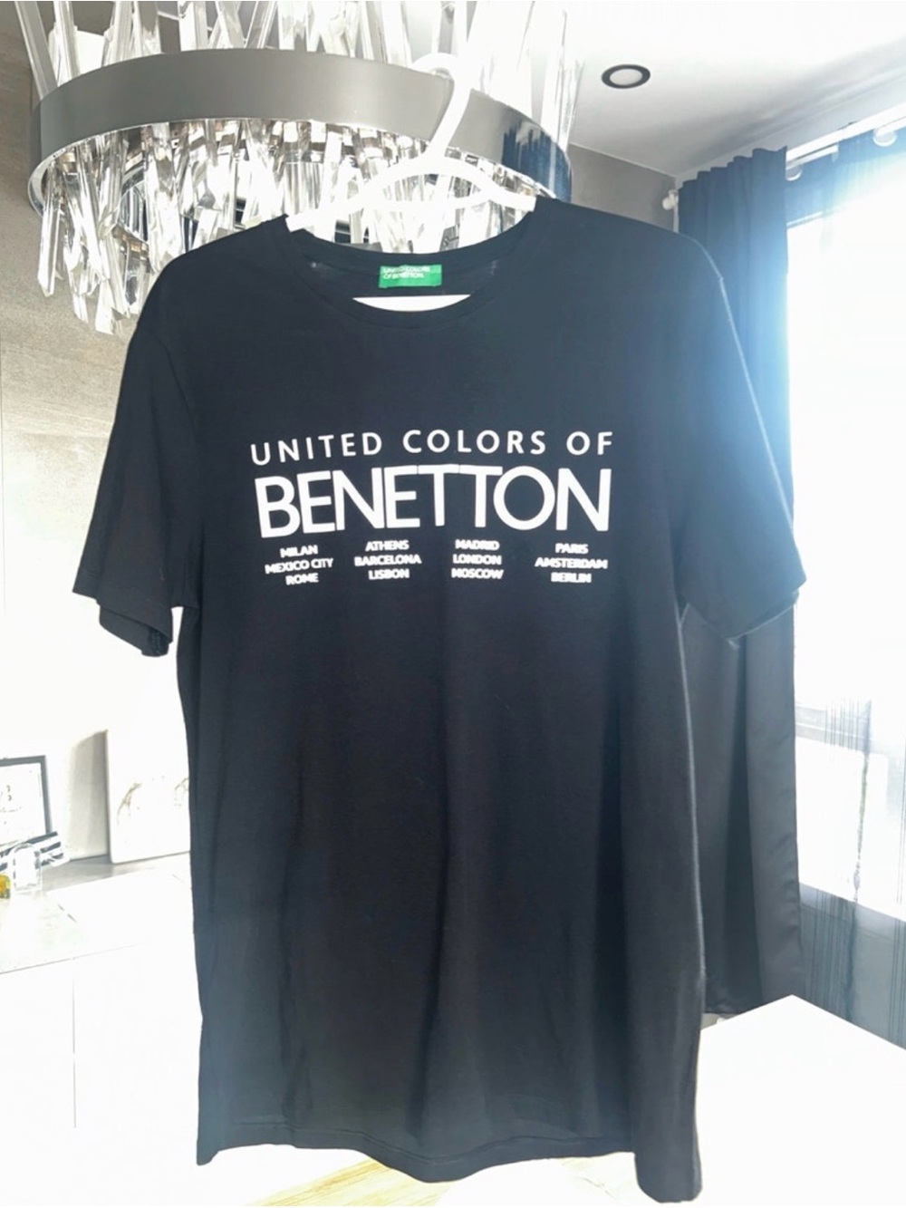 United Colors of Benetton Black Short Sleeve Logo Tee